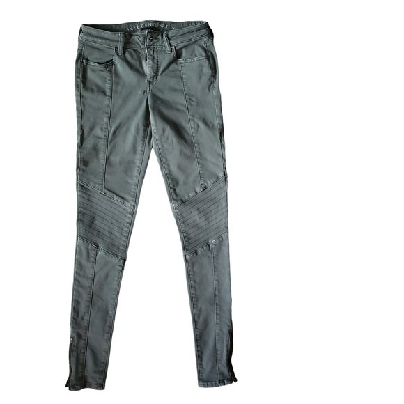 American Eagle Gray Jeggings. Super Stretch,‎ Size 4, X-Long - Picture 1 of 7